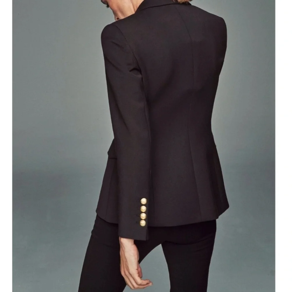 Express - Editor Breasted Novelty Gold
Button Blazer - Picture 3 of 7